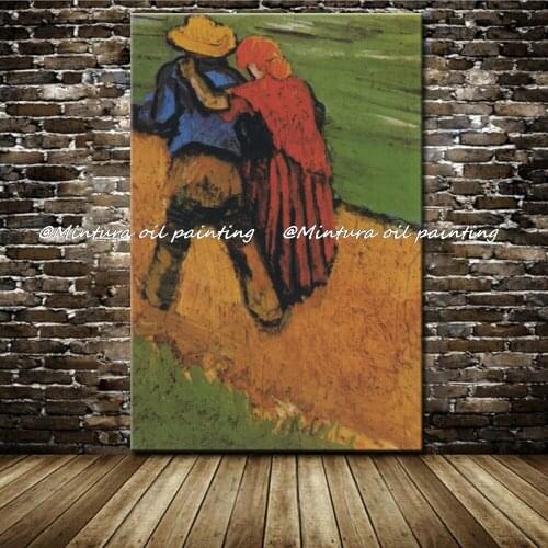 Mintura Hand Painted Reproduction Vincent Van Gogh Oil Paintings On Canvas A Pair Of Lovers Wall Art Picture For Home Decoration