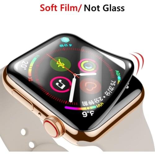 Soft Glass For Apple Watch series 5 4 3 44mm 40mm 42mm 38mm 9D HD iWatch 38 42 40 44 mm Film for Apple watch Screen Protector