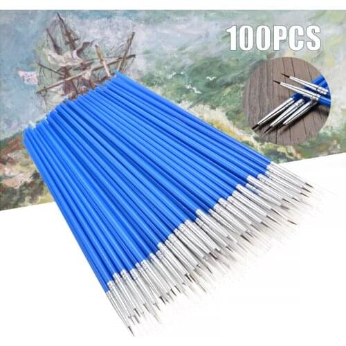 100Pcs New Exquisite Hand-Painted Fine Hook Line Pen Micro Extra Fine Detail Painting Brushes Art Craft Paint Brushes Set
