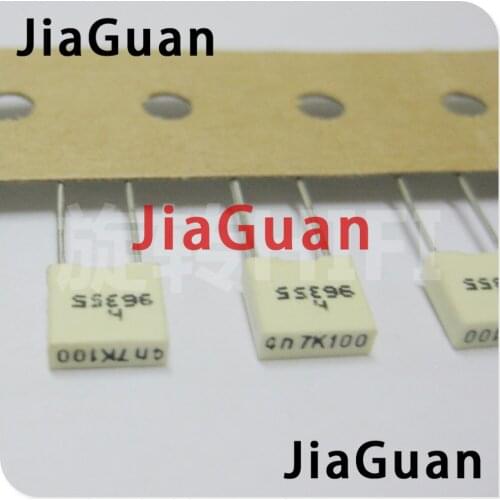 100pcs NEW light yellow CL25 4700PF 4N7 100V P5MM 4N7K100 film capacitor CL-25 472/100v 0.0047UF 100VDC 472