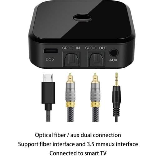 New Bluetooth 5.0 HD Audio Transmitter Receiver Supports 3.5mm AUX SPDIF Digital TV Wireless Adapter