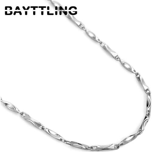 BAYTTLING 925 Sterling Silver New 18-inch Ingot Chain Necklace For Women Fashion Jewelry Necklace Gift Wholesale