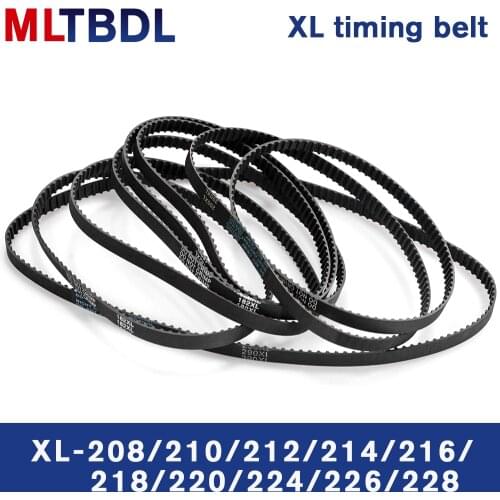 XL Timing Belt 208/210/212/214/216/218/220/224/226/228XL Rubber Timing Pulley Belt 10 Width Closed Loop Toothed Transmisson Belt