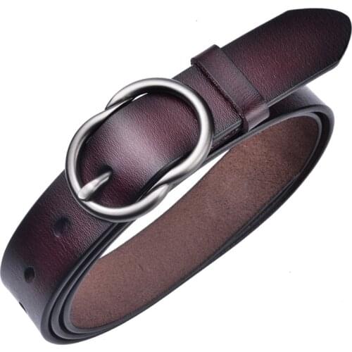 100% Genuine Leather Belts for Women Fashion Jeans Classic Retro Simple Cowhide Woman Belt Female