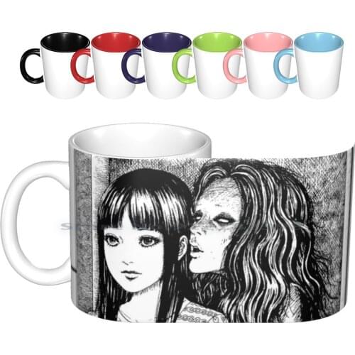 Whispering Woman-Junji Ito Ma No Kakera Ceramic Mugs Coffee Cups Milk Tea Mug Anime Manga Cosplay Girls Kawaii Fan Edit Boy