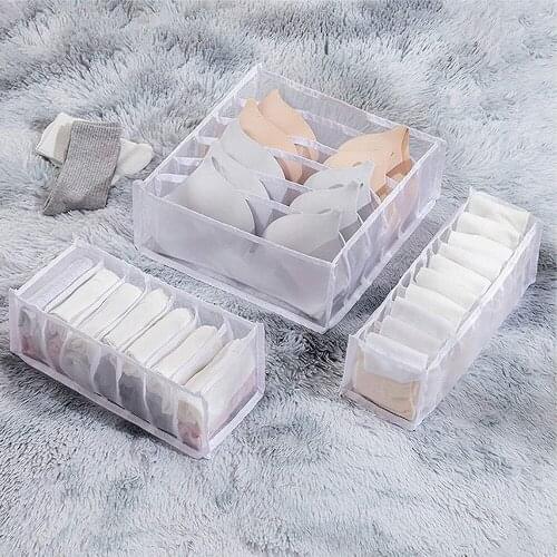 Foldable Underwear Organizer for Underware Bra Socks, 6 7 11 Cells, Women Underwear Drawer Organizer, Foldable Clothes Organizer