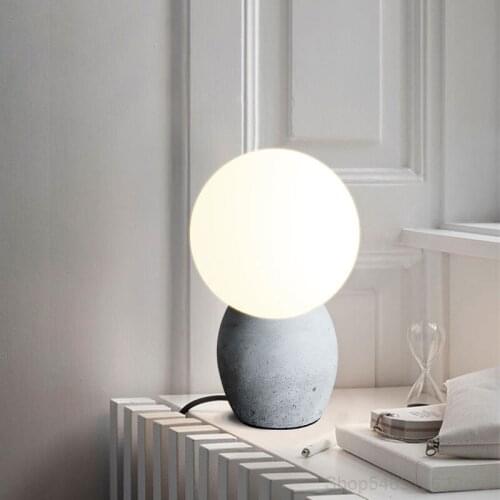 Modern Cement Glass Table Lamp Industrial Style Bedside Lamp Home Deco Living Room Table Light Study Bedroom Lighting Table Lamp