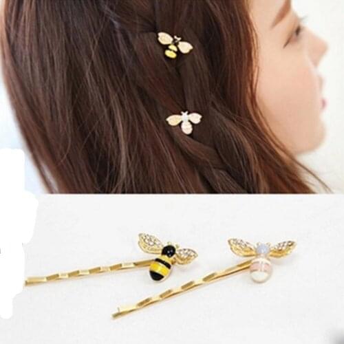 Cute Bee Rhinestone Hairgrip Girls Hair Accessories Women Hair Clip Lovely Hairpin Hair Ornaments
