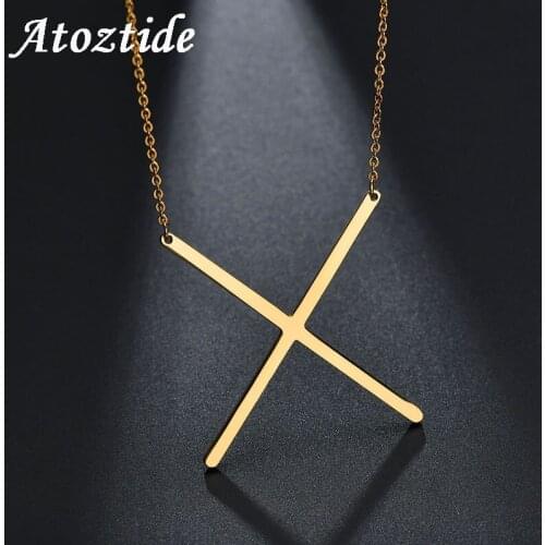 Atoztide Personalize Big English Initial Letter Necklace X For Women Customize Name Gold Chain Alphabet Necklace Birthday Gift