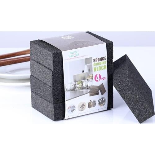 1/4pcs Alumina Diamond Grit+ Sponge High Density Emery Magic Sponge For Cleaning Homeware Kitchen Sponge Removing Rust Rub
