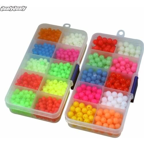 1000pcs 4mm 800pcs 6.5mm Carp Fishing Lures Fishing Beads Plastic Floating Fishing Beads Luminous Carp Fishing Accessories