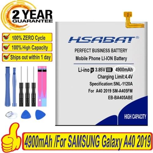 100% Original HSABAT 4900mAh EB-BA405ABE Battery For SAMSUNG Galaxy A40 2019 SM-A405FM/DS SM-A405FN/DS GH82-19582A