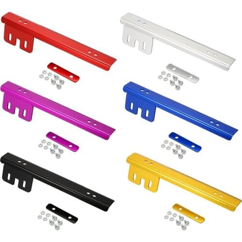 6 Color Aluminum Car Bumper Front License Number Plate Frames Brackets Light Bar Mounting Holder Car Universal Accessories
