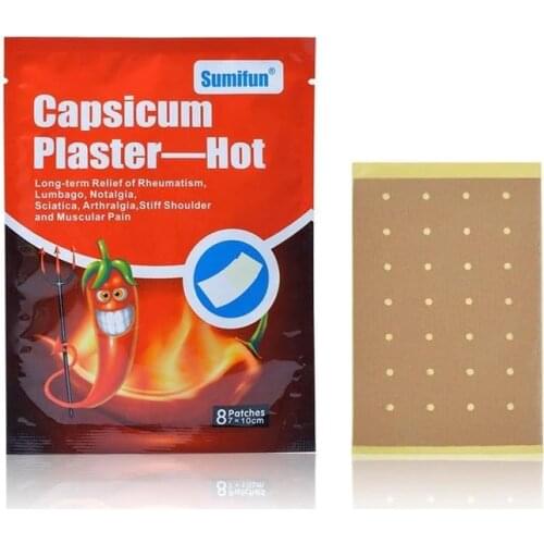 8pcs Capsicum Plaster Hot Muscle Fatigue Neck Pain Backache Shoulder Joint Pain Patch Body Massager