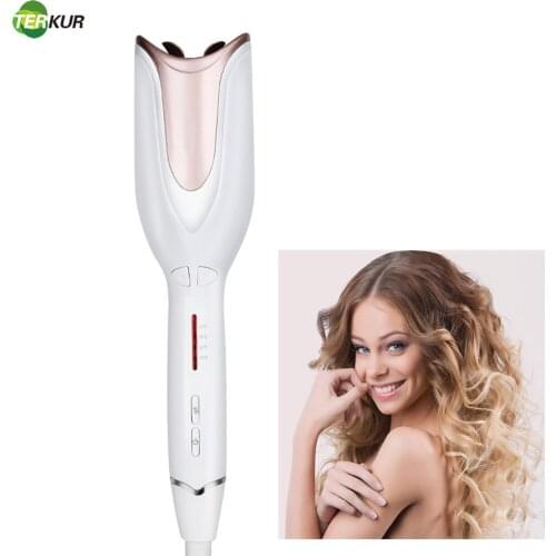 Automatic Ceramic Rotating Hair Curler Ionic Hair Curling Wand Lasting shape Hair Curler Rose Tube Spiral Automatic Curling Iron
