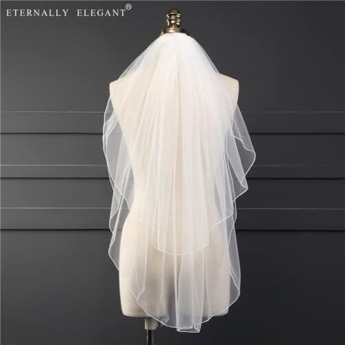 Free Shipping 2018 Two Layer Bridal Veil Wedding Veil Comb Mantilla Wedding Accessories EE5009