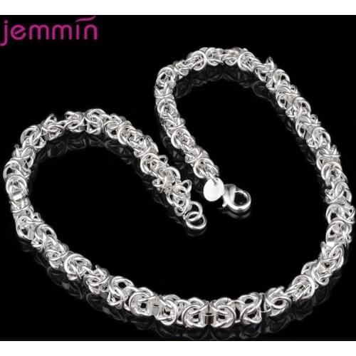 Boutique Women 925 Sterling Silver Link Chain Necklaces Jewelry Friendship Gift 0.7CM Thickness Length 18 Inches Weight 30g