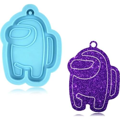 DIY Cartoon Character Epoxy Resin Keychain Mold, Chocolate Fudge Silicone Mold, Handmade Jewelry Pendant Tool