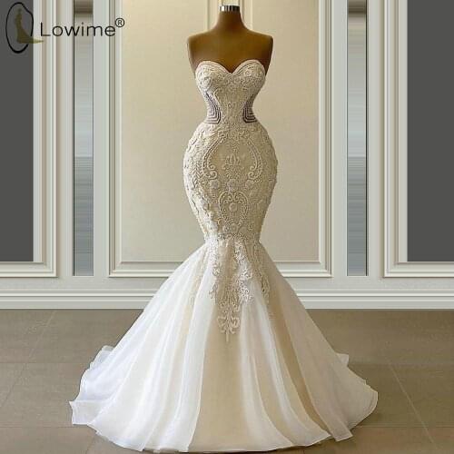 Vestido De Novia Graceful Mermaid Wedding Dresses Sweetheart Neck Luxury Beaded Bridal Gowns Custom Made