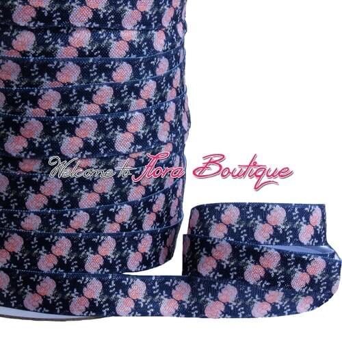 FLRA Elastic(100 yards/lot) free shipping beautiful flower printed foe elastic ribbon