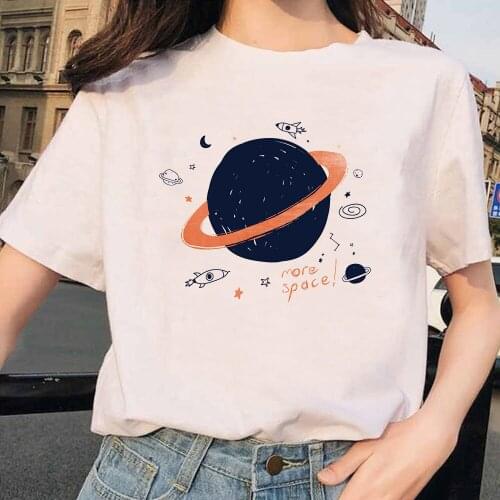 Kawaii Ulzzang Harajuku Aesthetic T-shirt Cartoon Star Print Short Sleeve Tops Tees Korean New Fashion Casual Womens Clothing