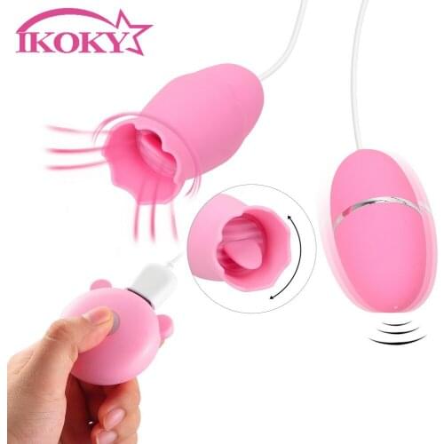 IKOKY Nipple Sucker Breast Enlarge Massager Clitoris Licking Stimulator G Spot Tongue Vibrator Masturbator Sex Toys for Woman
