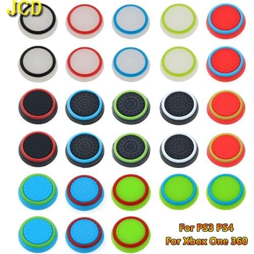 JCD 4PCS Silicone Analog Thumb Stick Grips Cover For PS4 Pro Slim PS3 Thumbstick Caps For Xbox One 360 Controller