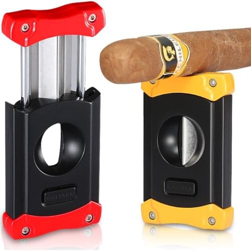 Galiner Pocket Cigar Cutter V-Cut Metal Sharp Cigar Scissors Stainless Steel W Drill Cigar Punch Holder Top