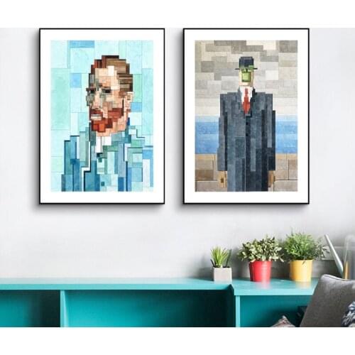 Fuzzy Figure Paintings Posters Plant Sunflower And Man Vintage Wall Art Modern Nordic Canvas Priints Living Room Decor Pictures