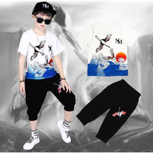 Baby Boy Clothing Sets Shirt + Shorts 2020 Summer Childrens Clothes Boys Fashion Sports Clothing Suit Hiphop 5 6 8 10 12 years
