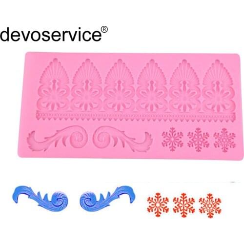 Lace Mold Wedding Cake Decoration Lace Surround Silicone DIY Baking Mold Candy Tools Kitchen Tool Silicone Molds Baking Tools