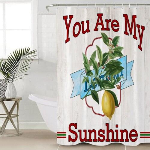 Summer Lemon Vintage Painting Shower Curtains Waterproof Bathroom Curtain Frabic Polyester Bathroom Curtain with Hooks