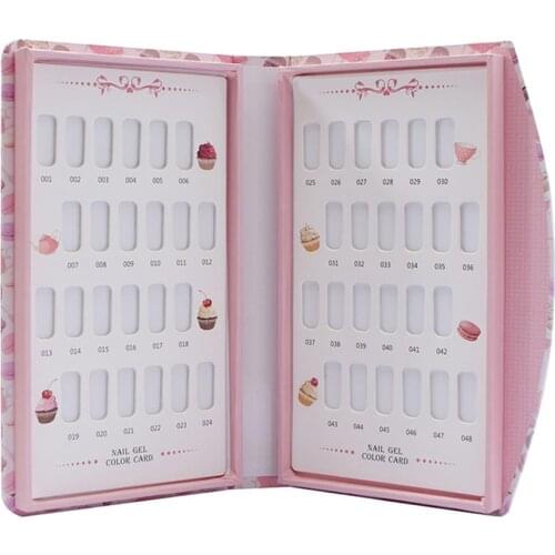 Hot 48 Colors Nail Gel Polish Color Card Chart Blank Display Book Manicure Art Tool
