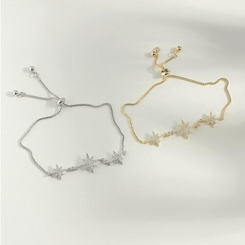 Multi Layer Star Chain Bracelet For Women Shiny Zircon Adjustable Pull-Out Bead Simple Korean Fashion Anniversary Female Jewelry