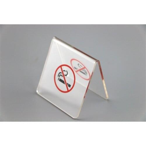 20 pcs Acrylic no smoking warn table tablet stands No smoking warning sign desktop stands store decorative sign plaques furnish