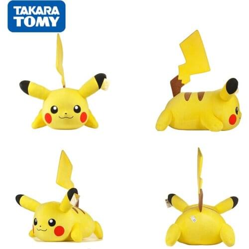 Pokemon Genuine Cute Doll Anime Pikachu Lying Position 20cm/30cm Stuffed Plush Toy Room Decoration Childrens Toys Birthday Gift