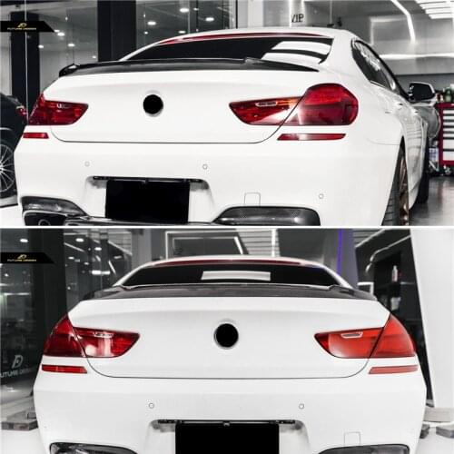 Use For BMW 6 Series F06 Spoiler 4-door 2012--2017 Year Glossy Real Carbon Fiber Rear Wing V Style Sport Accessories Body Kit