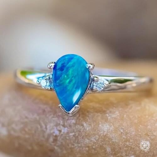 Luxury Gorgeous Women Jewelry Imitation Opal Bridal Rings for Wedding Engagement Set Gifts