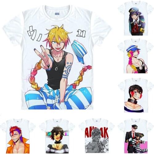 Coolprint Anime Shirt Nanbaka - The Numbers T-Shirts Short Sleeve Hajime Sugoroku Kenshiro Yozakura Cosplay Motivs Hentai Shirts