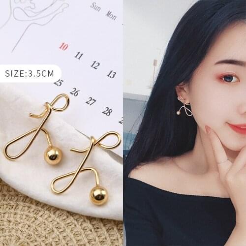 European Fashion Metal Earrings Women Knot Irregular Musical Notes Earrings Personality Abstract Geometric Earring Brincos