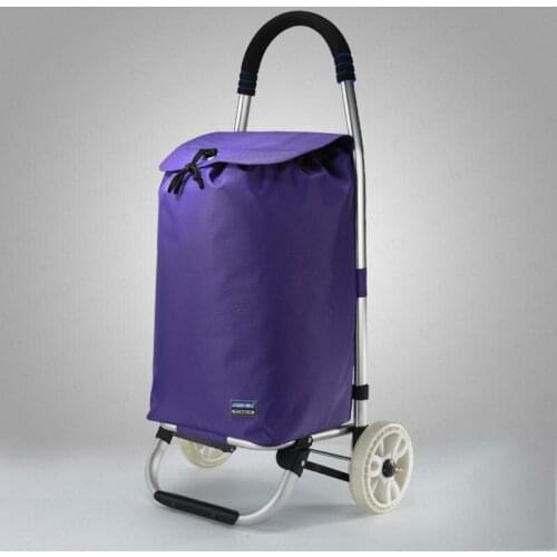Ultralight Aluminum Shopping Cart Small Cart Large capacity Home Shopping Cart Folding Trolley Trailer Multicolor