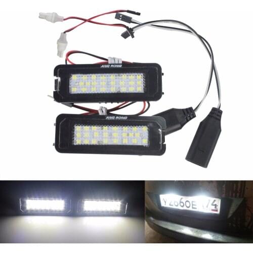 ANGRONG LED Number License Plate Light No Error For VW New Beetle 06-10 (CA198) For VW Golf GTI MK6 MK5 Passat Polo Scirocco
