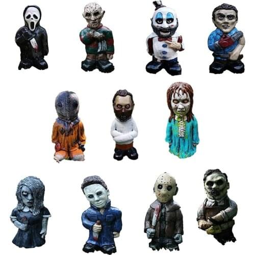 Horror Nightmare Dwarf Resin Decoration Resin Crafts Horror Zombie Decoration Mask Man Courtyard Collection Spoof Halloween Gift