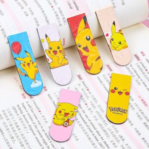 Pokemon Pikachu Bookmark Cartoon Anime Character Image Book Holder Magnetic Bookmarks for Reading Books Cute Style Birthday Gift
