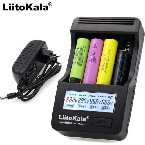 2017 New lii-400 Liitokala LCD Charger 18650 18500 26650 3.7V NiMH AA / AAA1.2V Lithium Battery Charger+12V2A adapter
