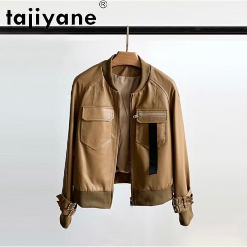 Genuine Jacket Leather Women Real Sheepskin Coats Korean Style Vintage Woman Cloth Female Jackets Mujer Chaqueta TN2048