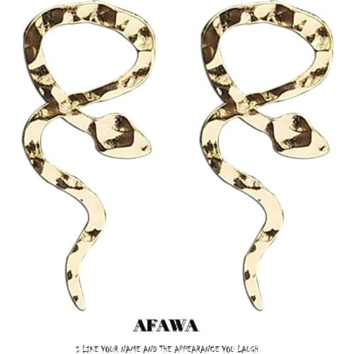 2021 Fashion Stainless Steel Snake Stud Earrings for Women Gold Color Big Earrings Jewelry boucle doreille femme E9304S02