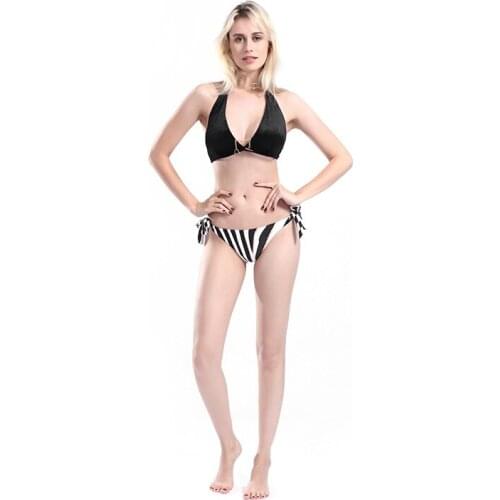 2019 new high-end fashion womens explosions triangle bikini zebra black sexy swimsuit