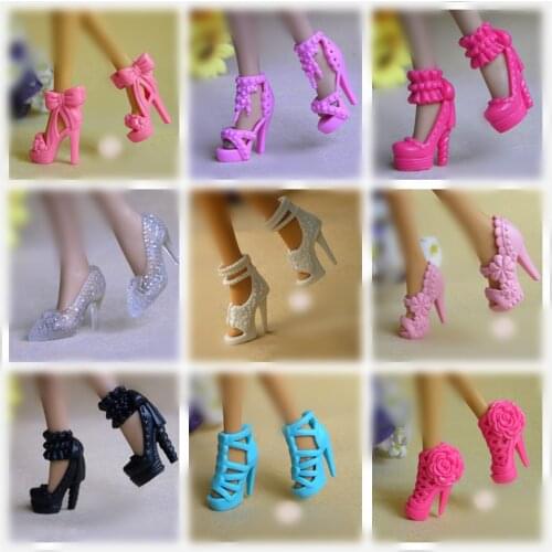 1/6 High Heel Shoes For Dolls For Licca Momoko Doll Blyth doll Shoes Fashion Plastic Shoes For Girls Dolls White Red Shoes