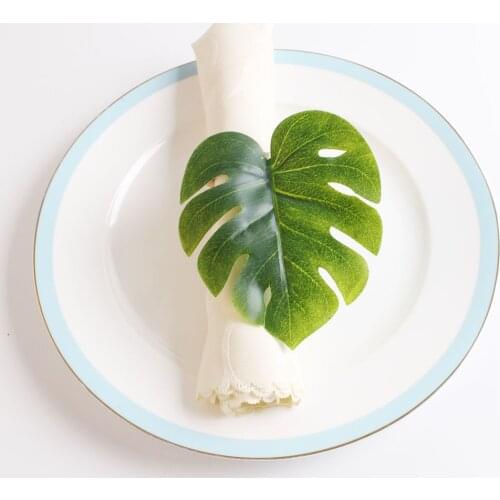 10 / PCS NEW cross border green turtle leaf napkin ring napkin buckle high end restaurant hotel tabletop ornaments
